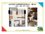 Jual Apartemen Green Sedayu 2 BR Semi Furnished di Jakarta Barat - 48 m2